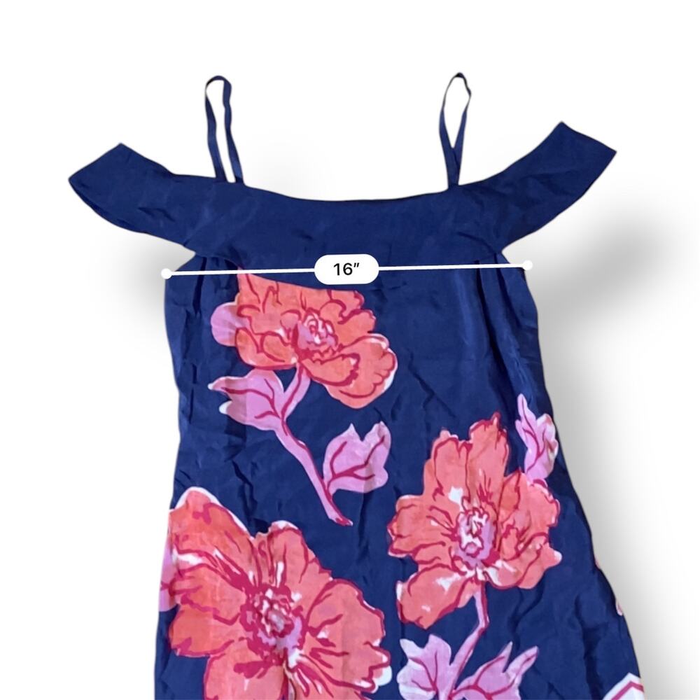 Anthropologie Moulinette Soeurs Floral Silk Midi Off Shoulder Dress Size Small - Picture 5 of 10